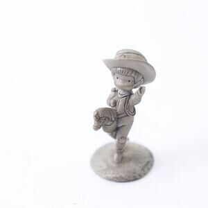 Hallmark, 1983, Joan Walsh Anglund, Cowboy, Hobby Horse, Pewter, Statue, Miniatu